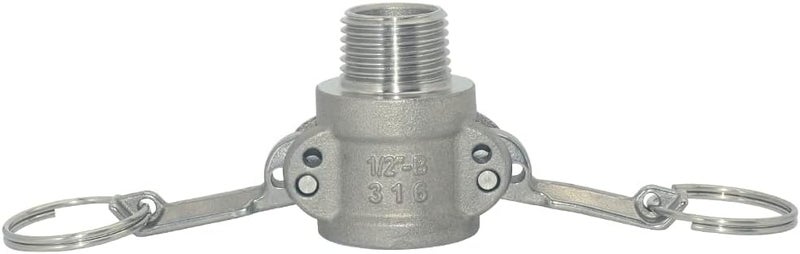 Varmhus Male Pipe Threads x 1/2" Type B Trash Pump Adapter Female Camlock,Type B Hose Fitting,Stainless Steel 316 - Image 2